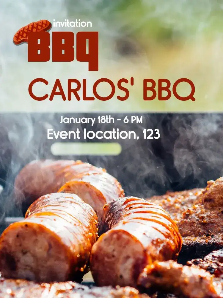 Invitation Barbecue Dinner – Most searched for theme vibrant, modern, casual, colorful, fun