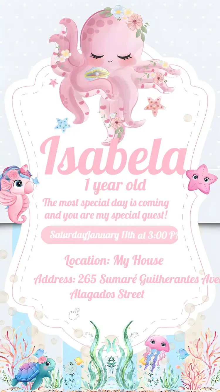 Under the Sea Girl invitation