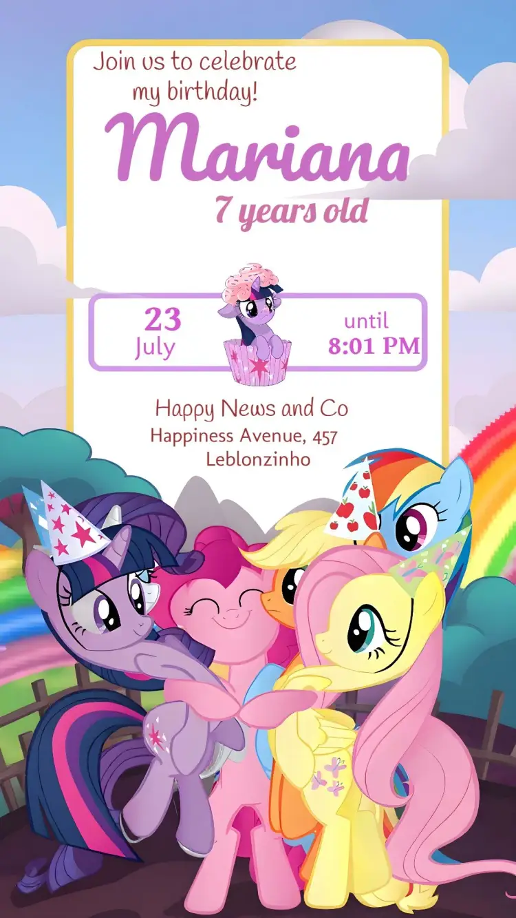 My Little Pony Colorido invitation