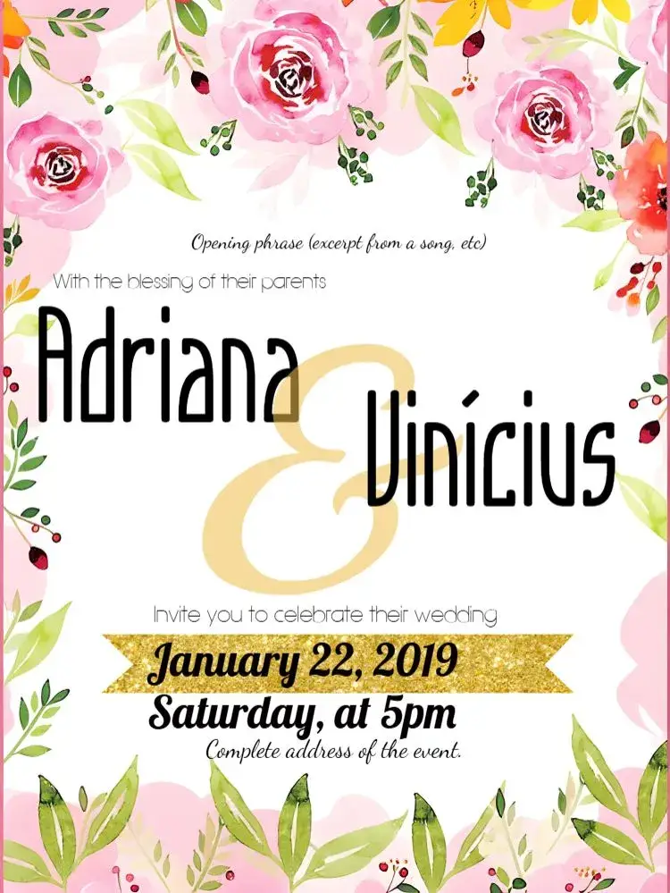 Watercolor Floral Wedding invitation