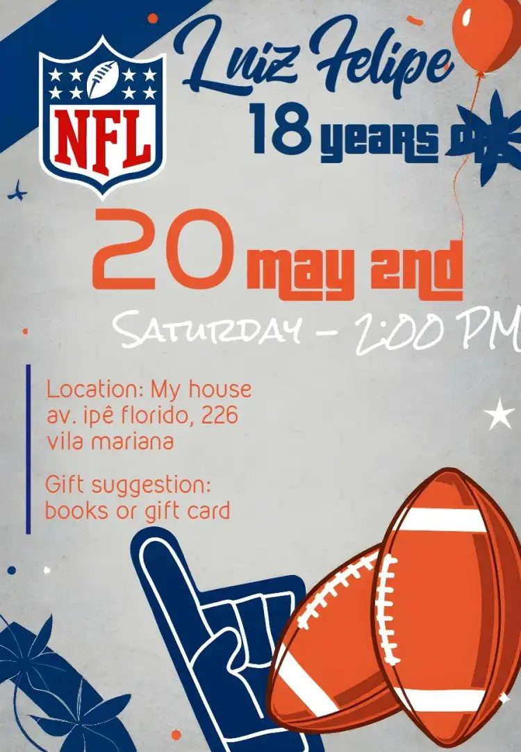 Nfl Football invitation