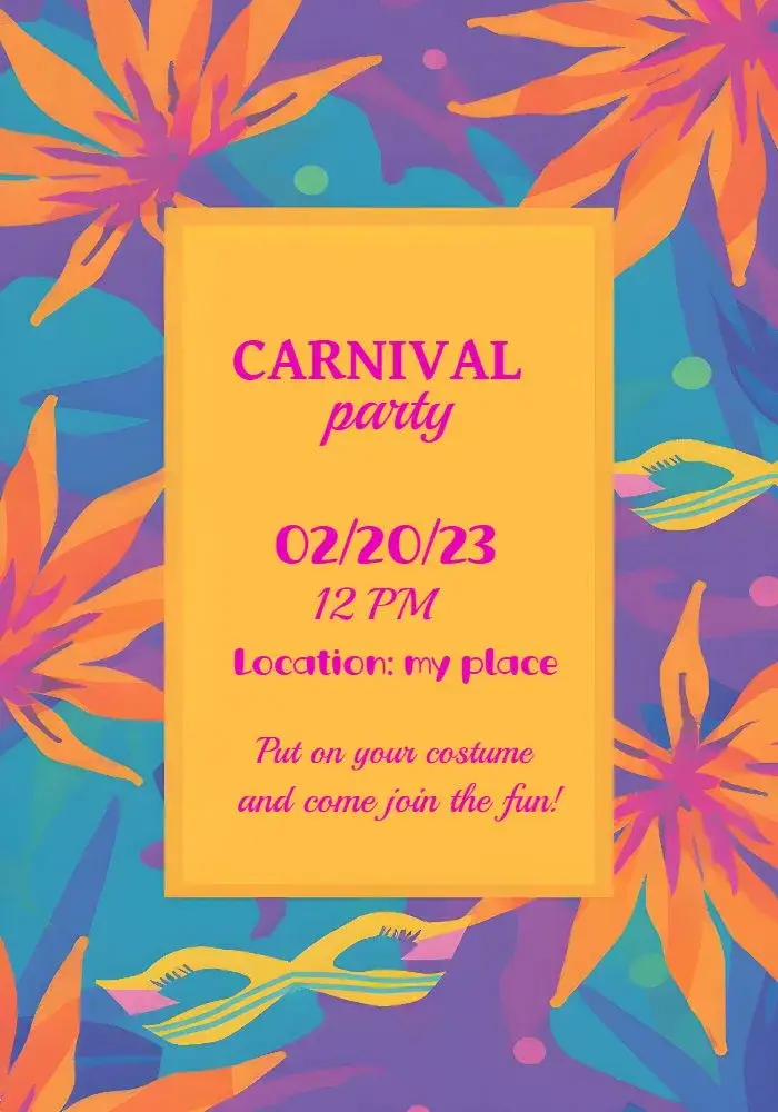 Carnival Ball invitation