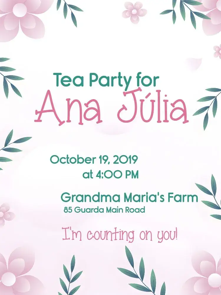 Invitation Bridal Shower Tea – Bridal Shower theme floral, romantic, vintage, modern, elegant, delicate