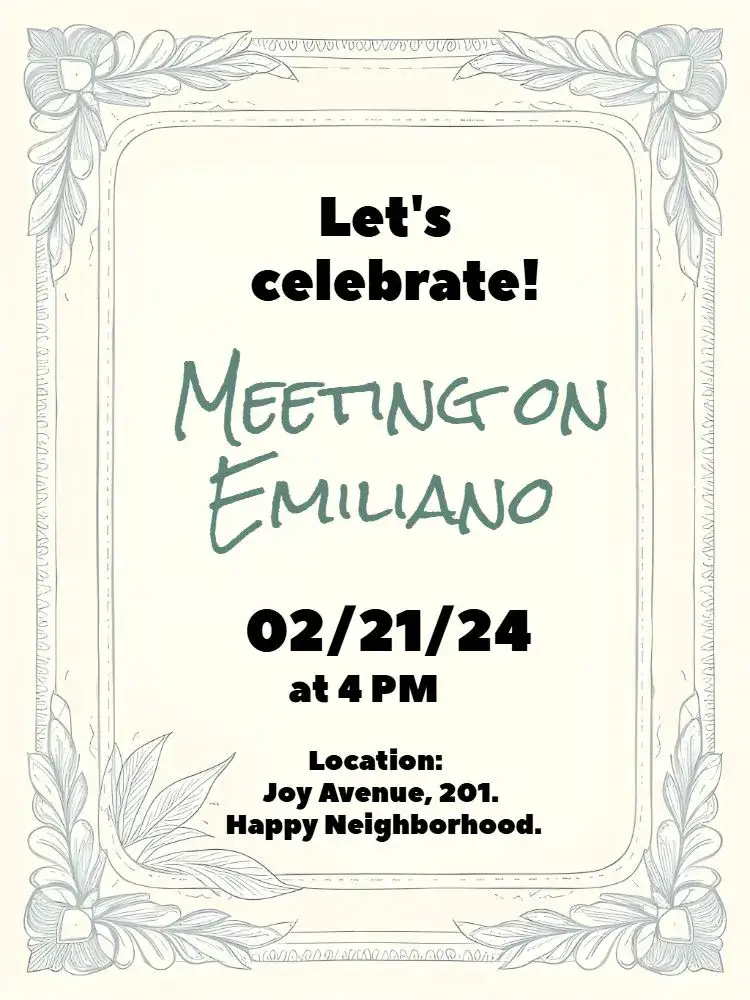 Invitation Adult Gathering – Birthday theme greenery, contemporary, sophisticated, minimalistic, casual