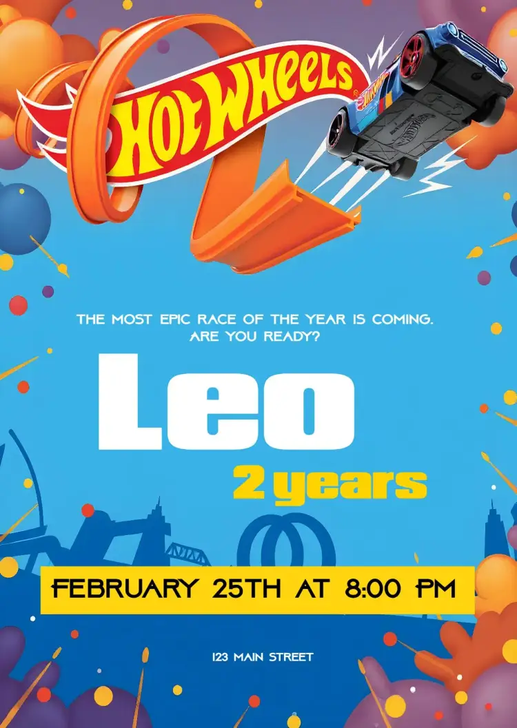 Hotwheels Collectibles invitation