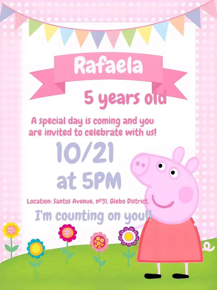 Peppa Pig Kids invitation