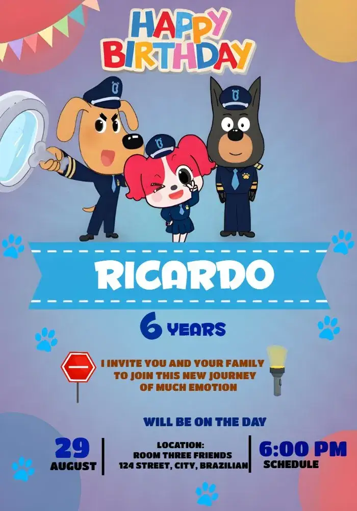 Brown Detective Labrador invitation
