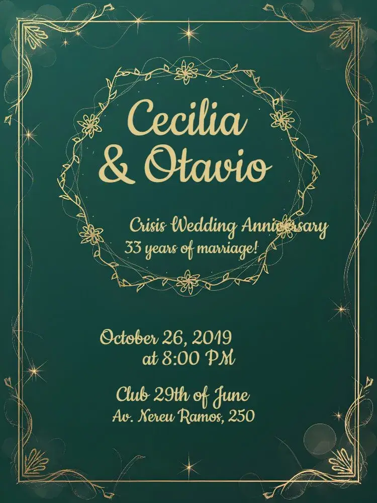 Invite Criso Married Anniversary editable and customizable