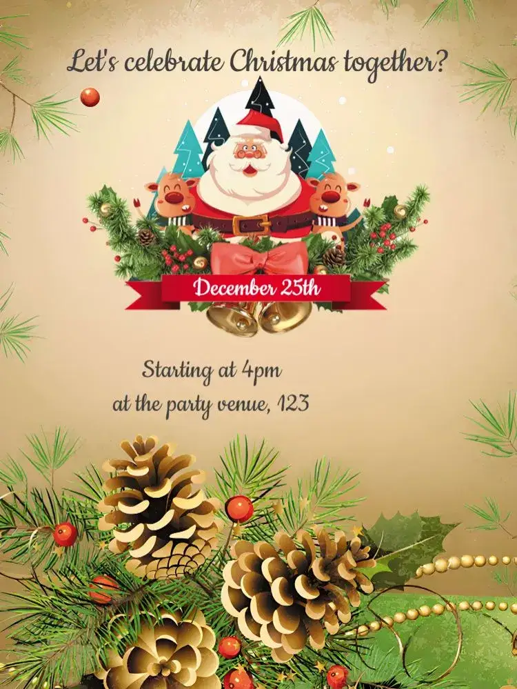 Invitation Christmas Final – Commemorative Dates theme vibrant, Christmas-themed, colorful, modern, festive, cheerful