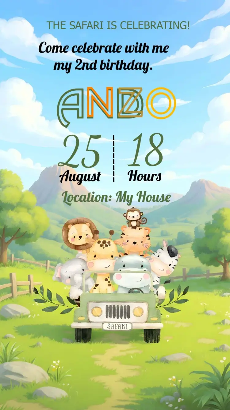 Green Safari invitation