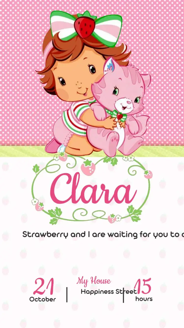 Strawberry Baby Birthday Invitation