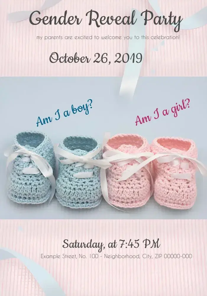 Delicate Boy Or Girl Gender Reveal Tea Party invitation