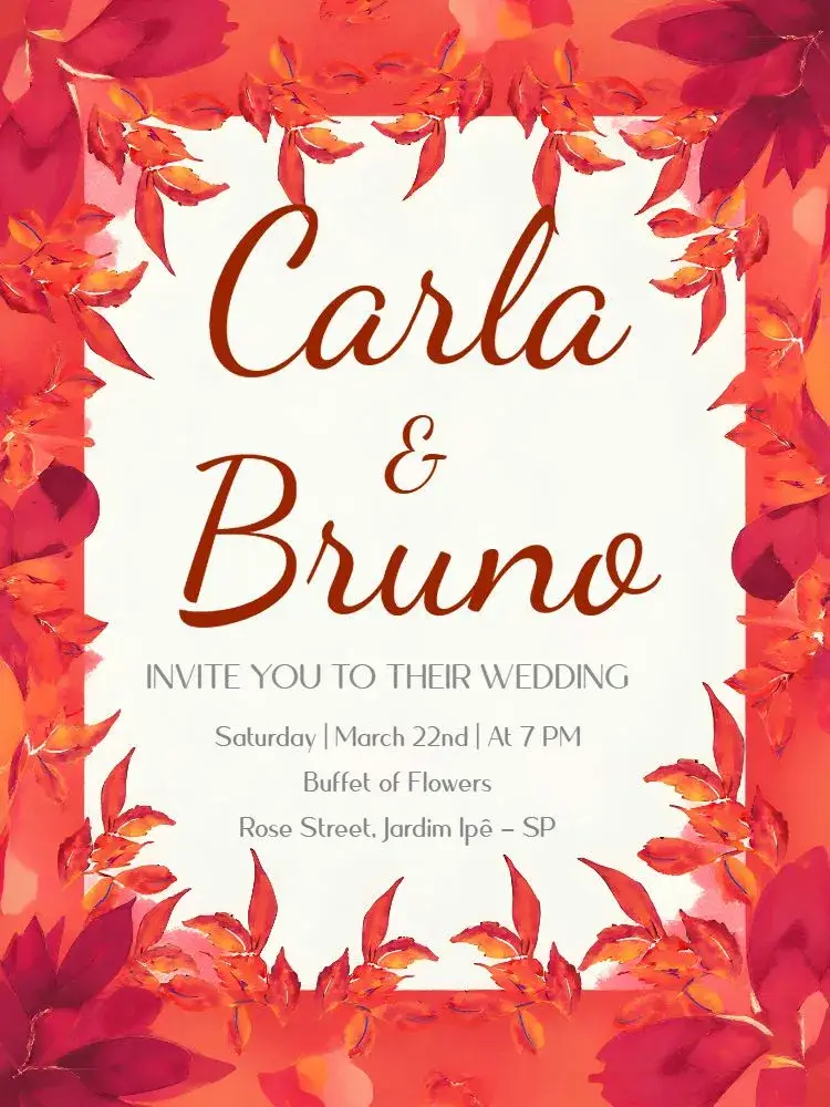 Watercolor Floral Wedding invitation