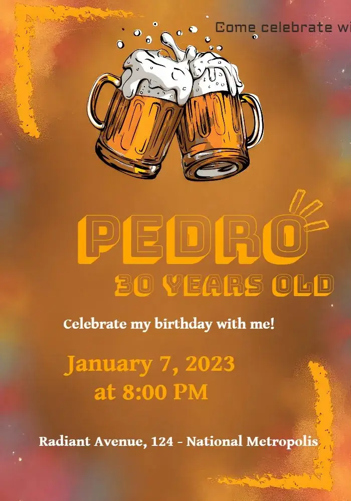 Invite Yellow Pub editable and customizable