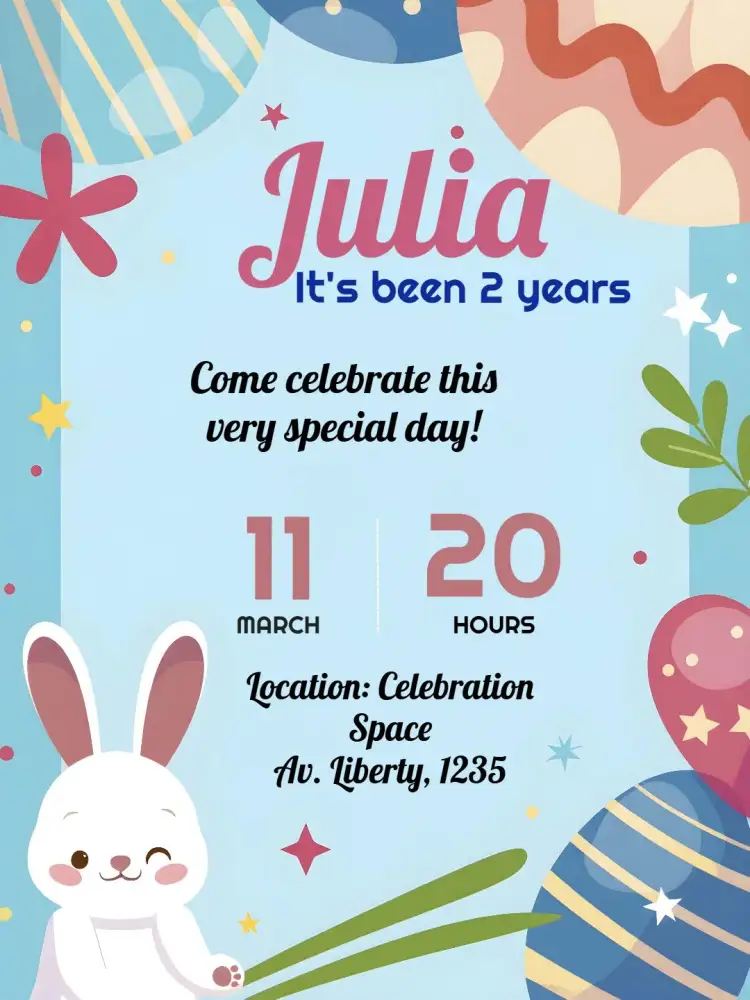 Invitation Purple Easter – Commemorative Dates theme yellow, purple, lilac, white, modern