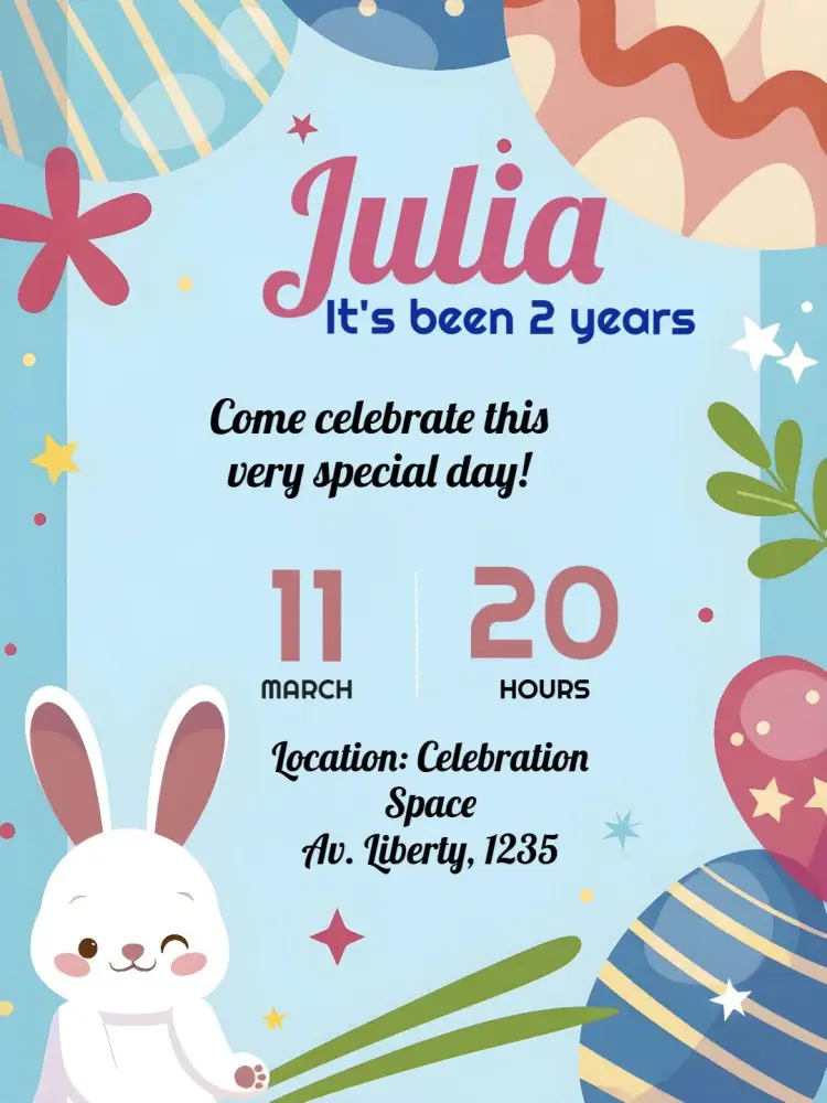 Purple Easter invitation