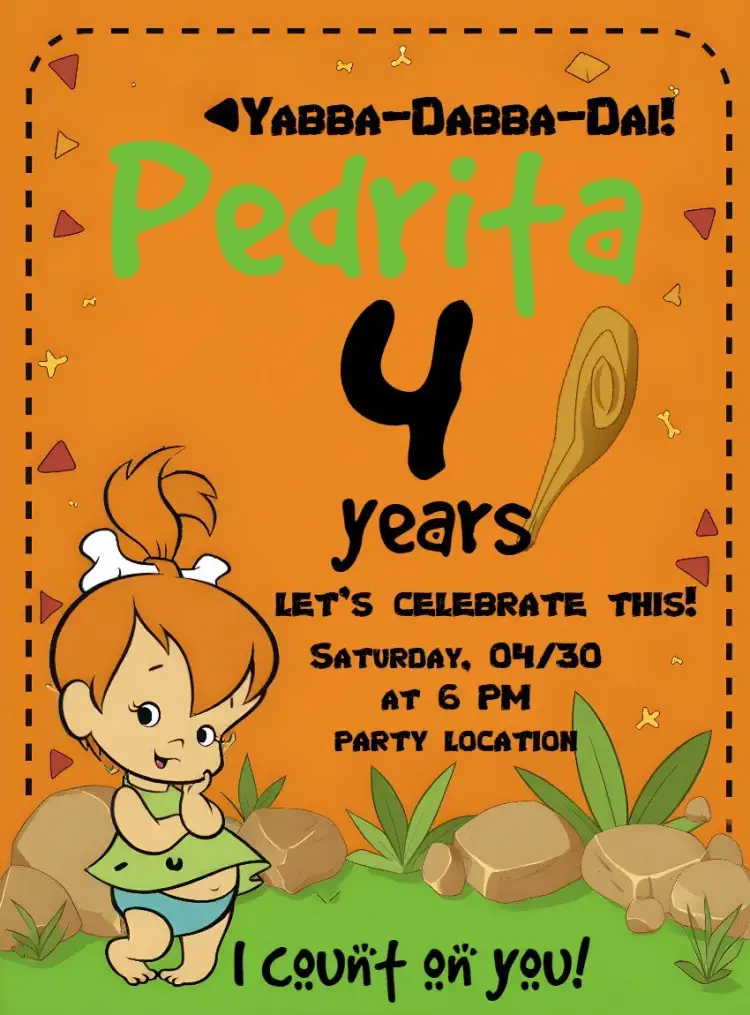Pedrita Pedra invitation