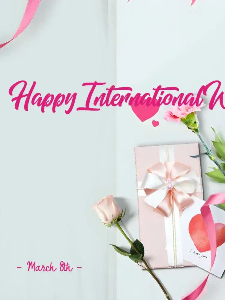 Post International Women's Day Pink invitation