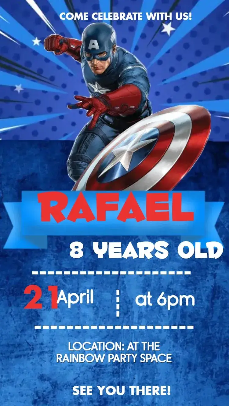 Captain America invitation