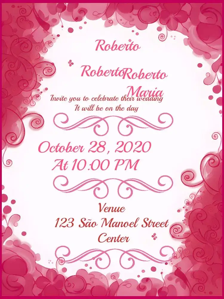Invitation Red Floral Wedding – Wedding theme floral, romantic, elegant, vibrant, modern