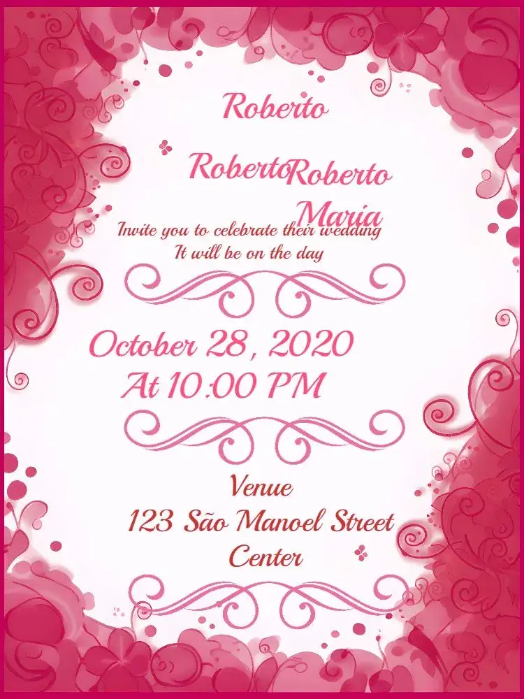 Red Floral Wedding invitation