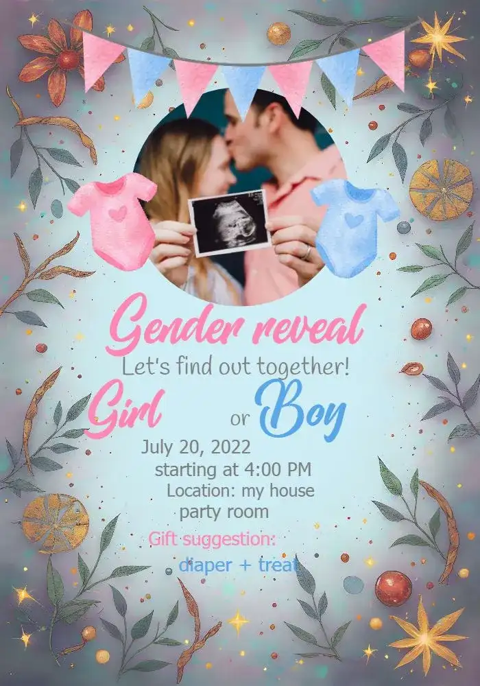 Pink Photo Gender Reveal Tea