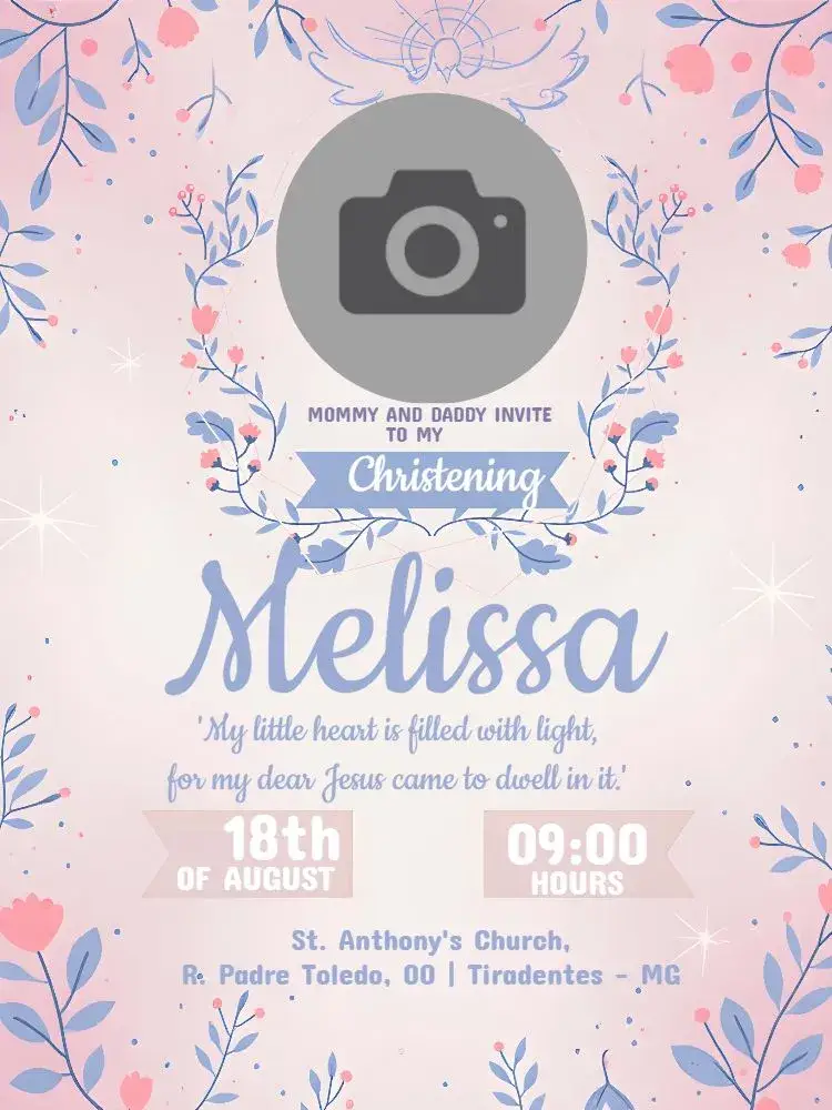 Baptism With Angel Photo invitation