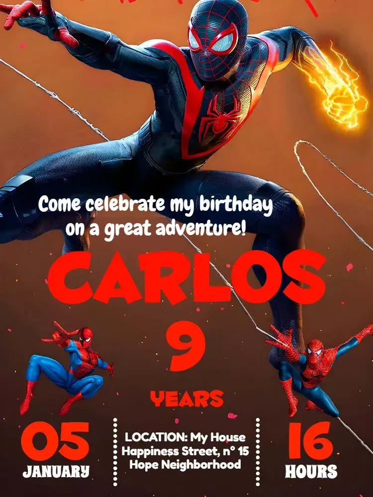 Red Spider-Man invitation