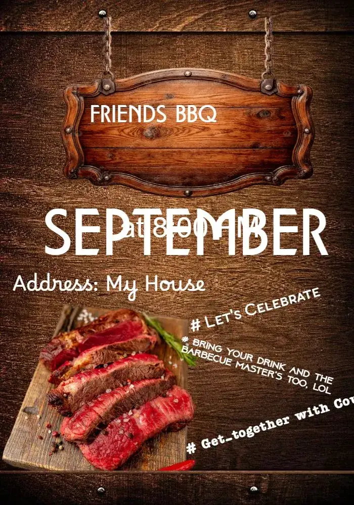 Invitation barbecue – Most searched for theme colorful, modern, casual, graphic, tropical, minimalist