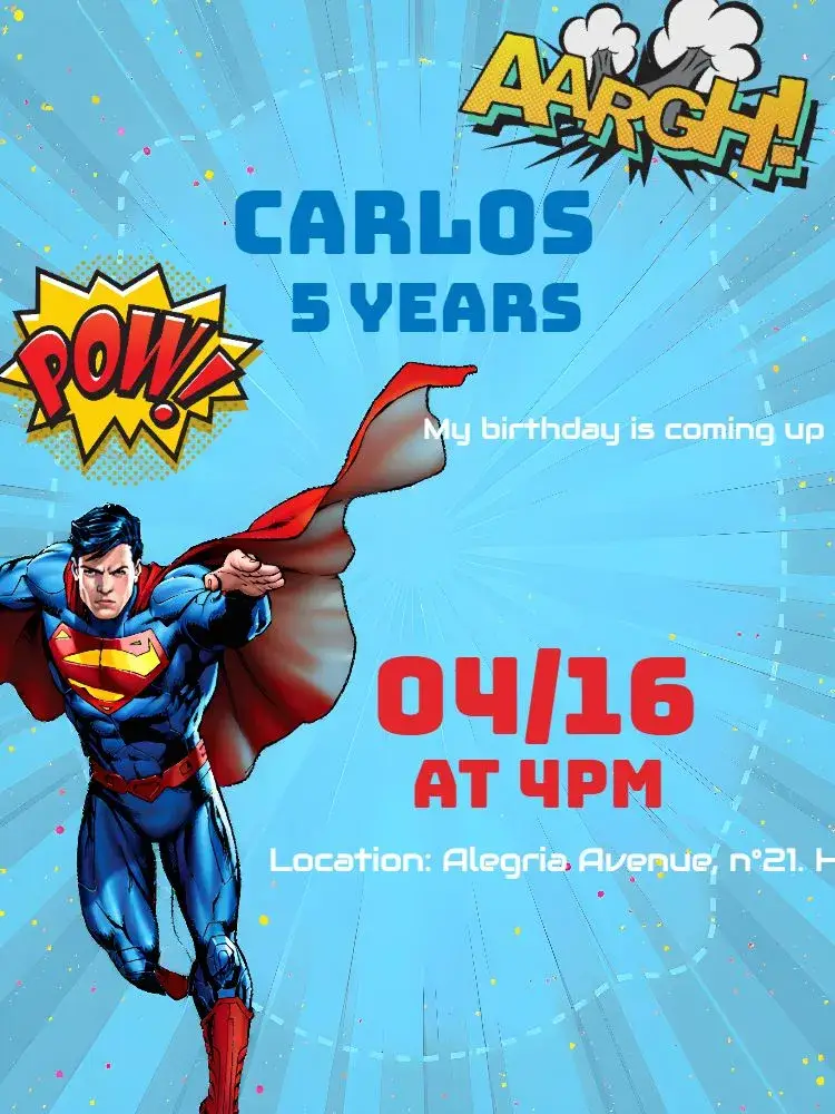 Superman Homem invitation