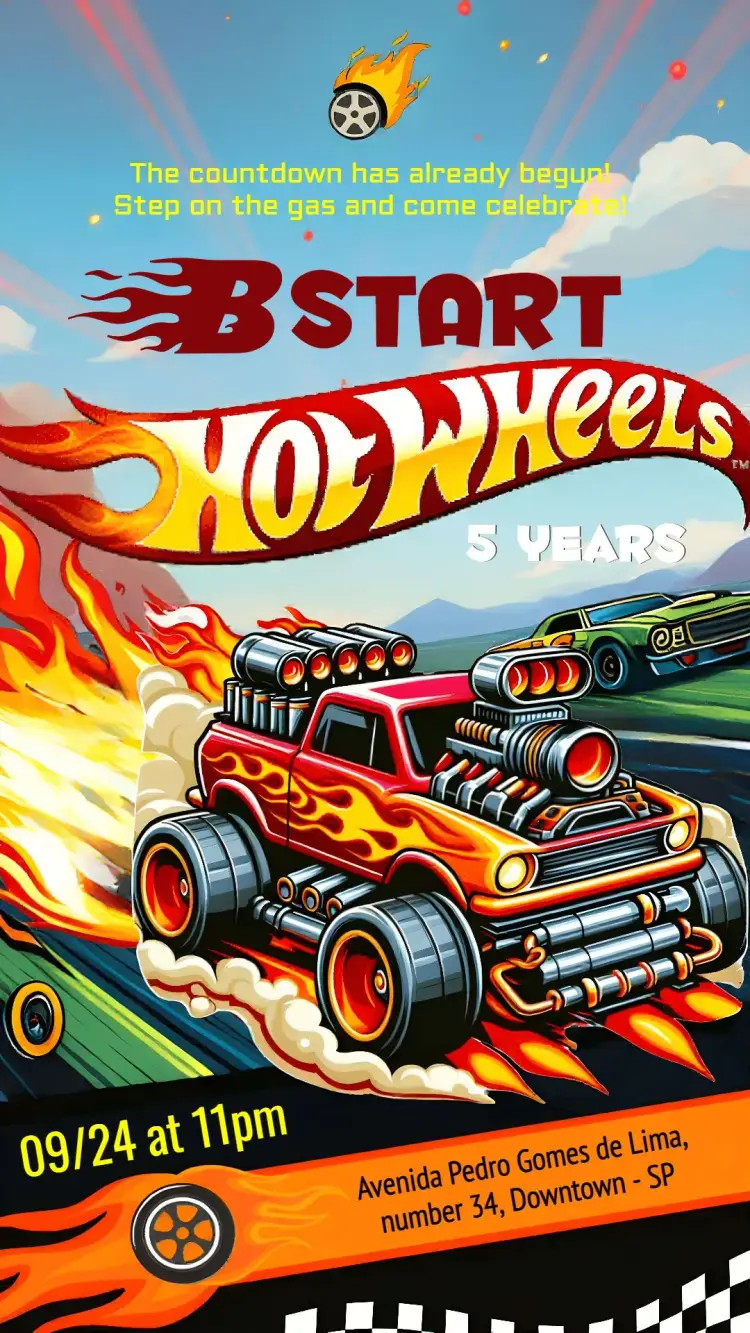 Hot Wheels Cars invitation