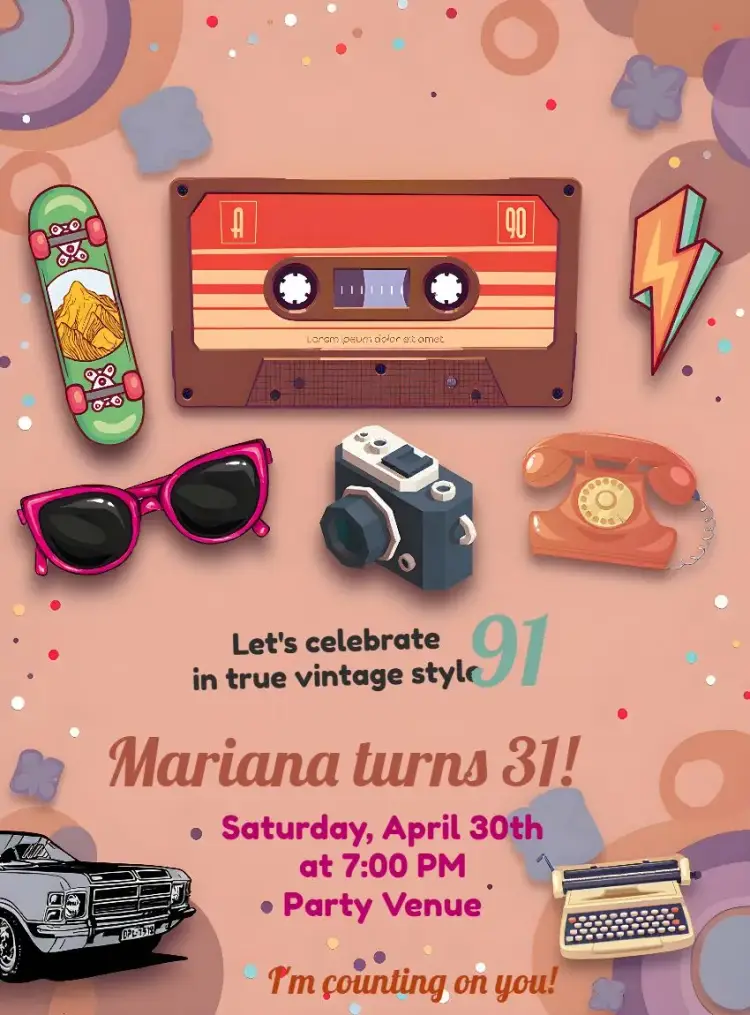 90's Records invitation