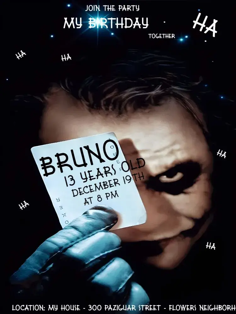 DC Joker invitation