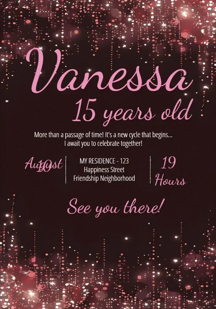 15 Years Orange invitation