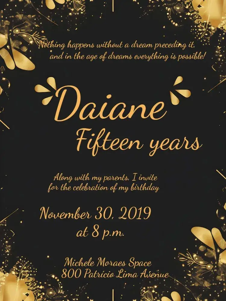 Luxurious Elegant 15th Birthday Party invitation