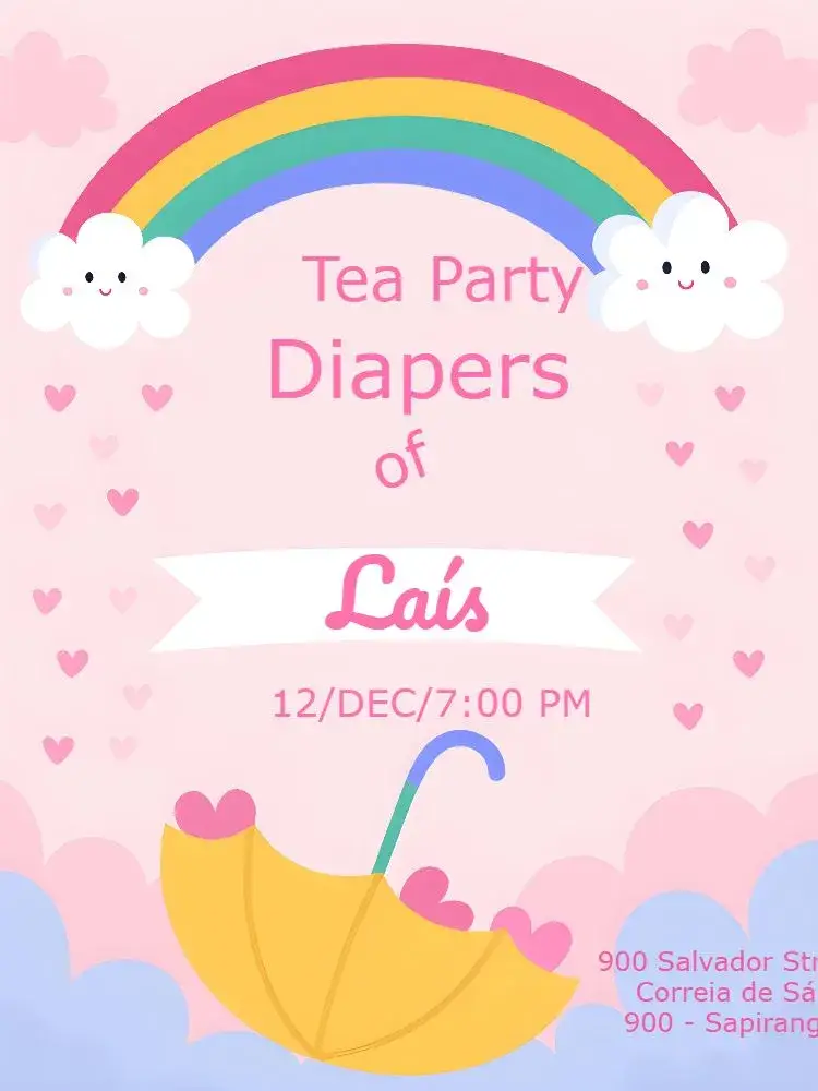 Diaper Shower Rain of Love Iris invitation