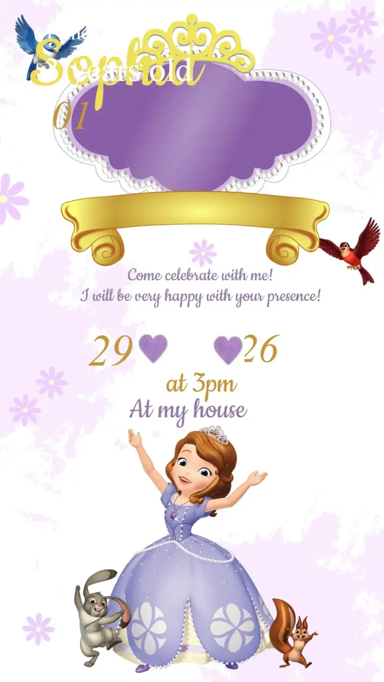 Princess Sofia Birthday Invitation