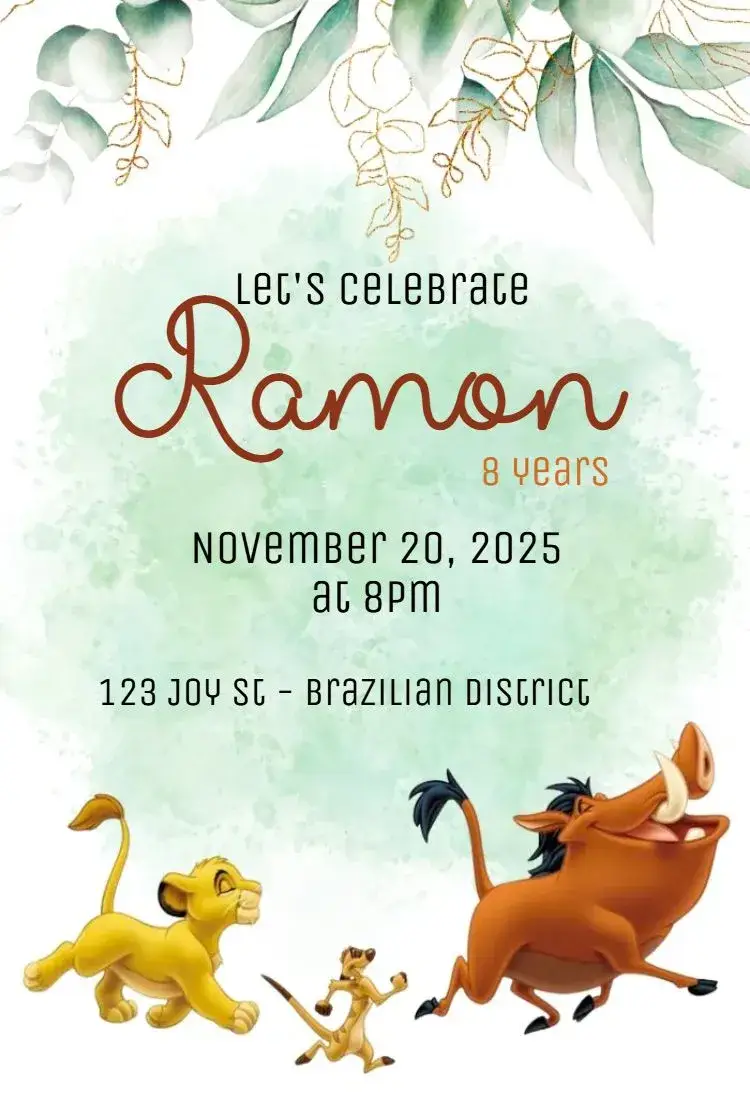 The Lion King invitation