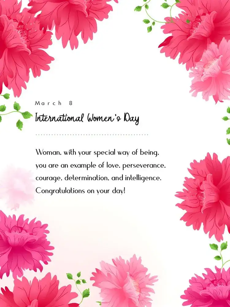Invitation Happy International Women's Day Post – Most searched for theme floral, modern, pink, minimalist, vintage