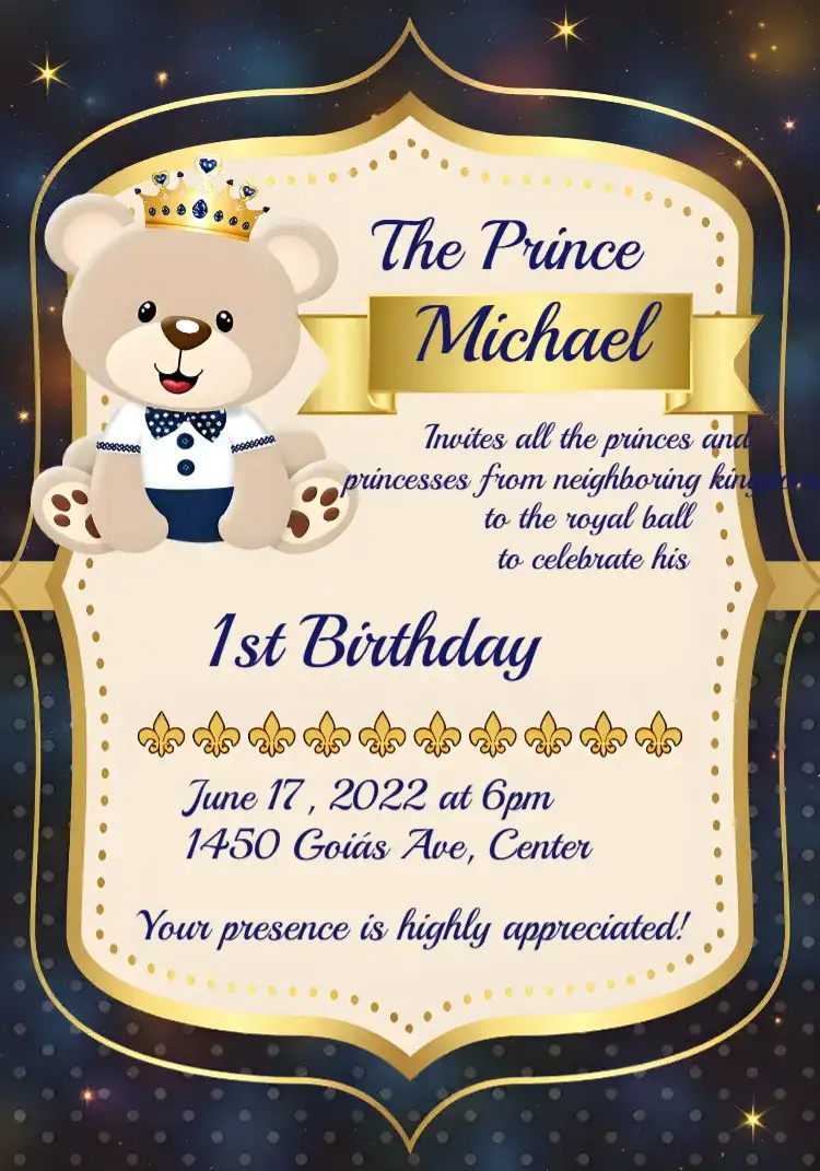 Golden Prince Teddy Bear