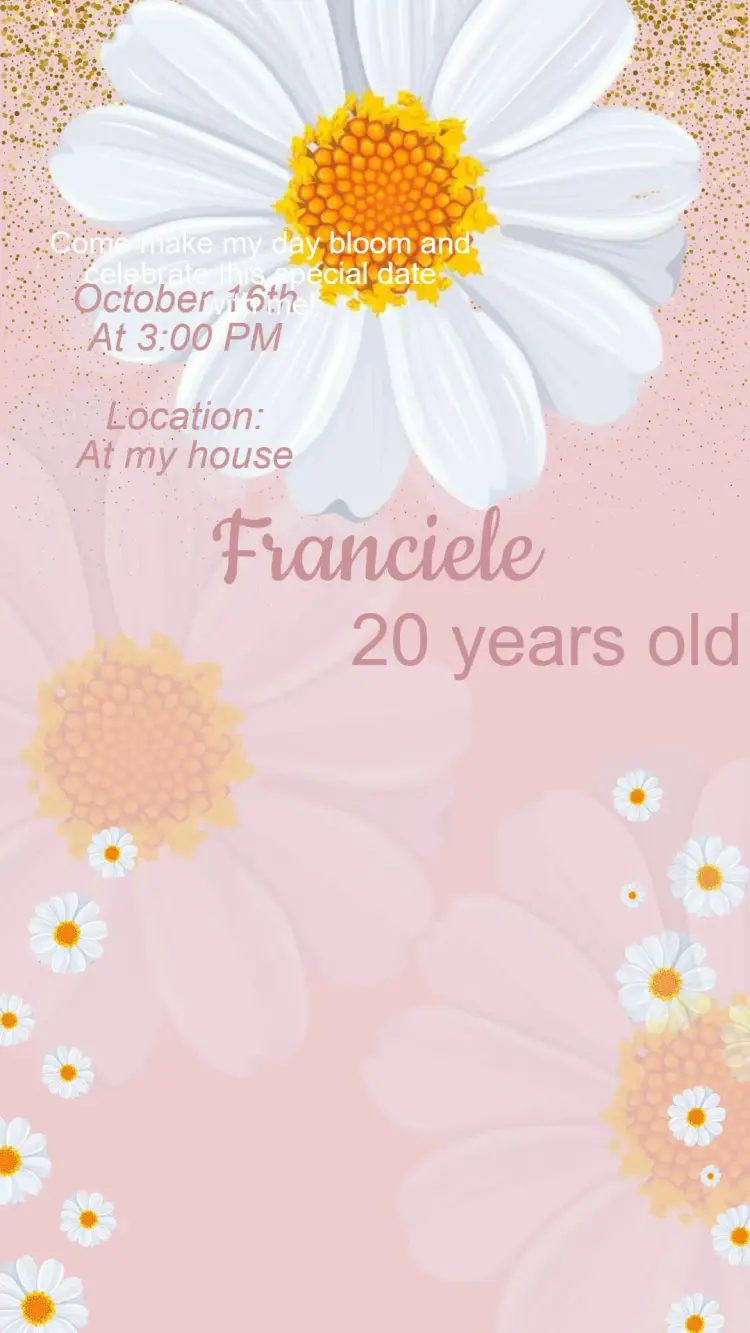 Garden Daisies Birthday Invitation