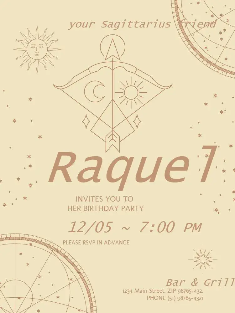 Delicate Sagittarius Signs invitation