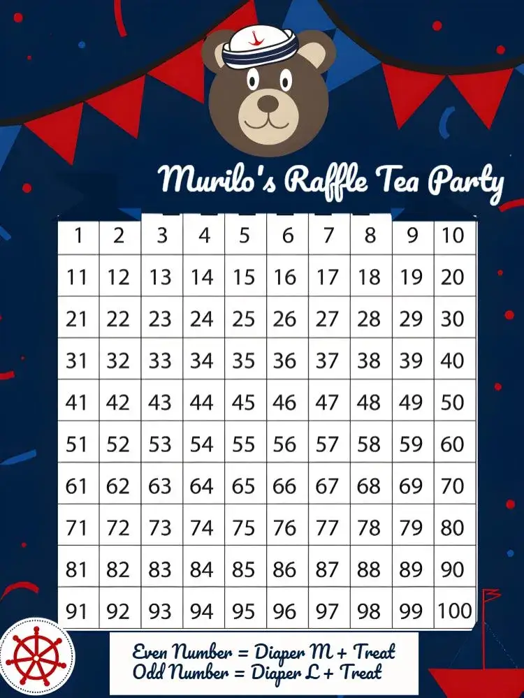 Invitation Nautical Sailor Teddy Bear Raffle Tea – Raffle Tea theme nautical, children's, colorful, fun, sailor