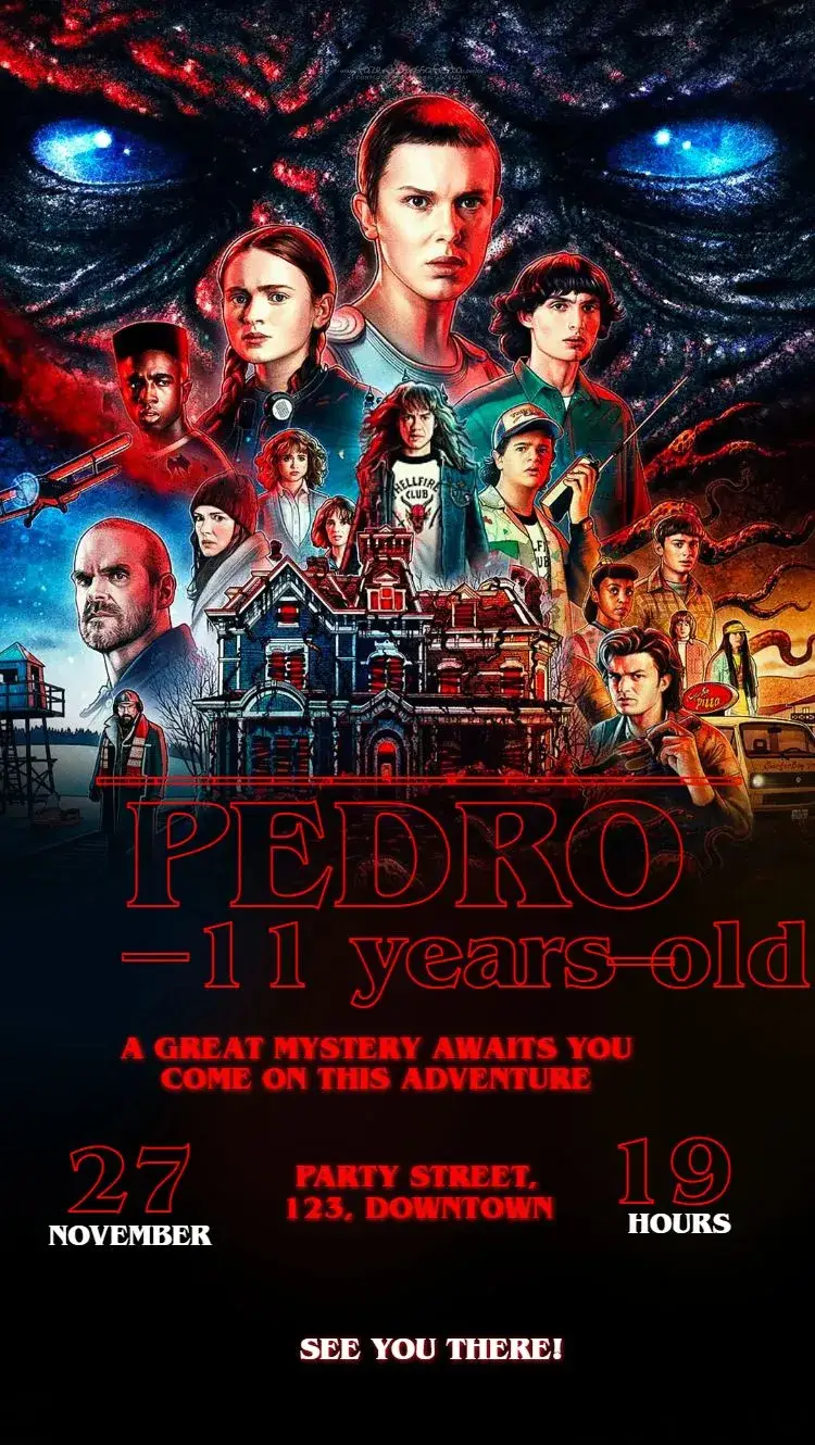 Invite Stranger things editable and customizable