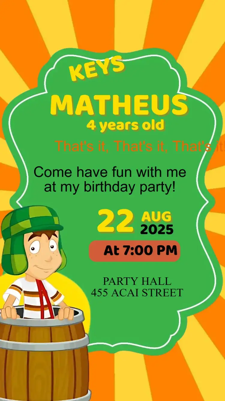 Invitation Birthday Turma do Chaves