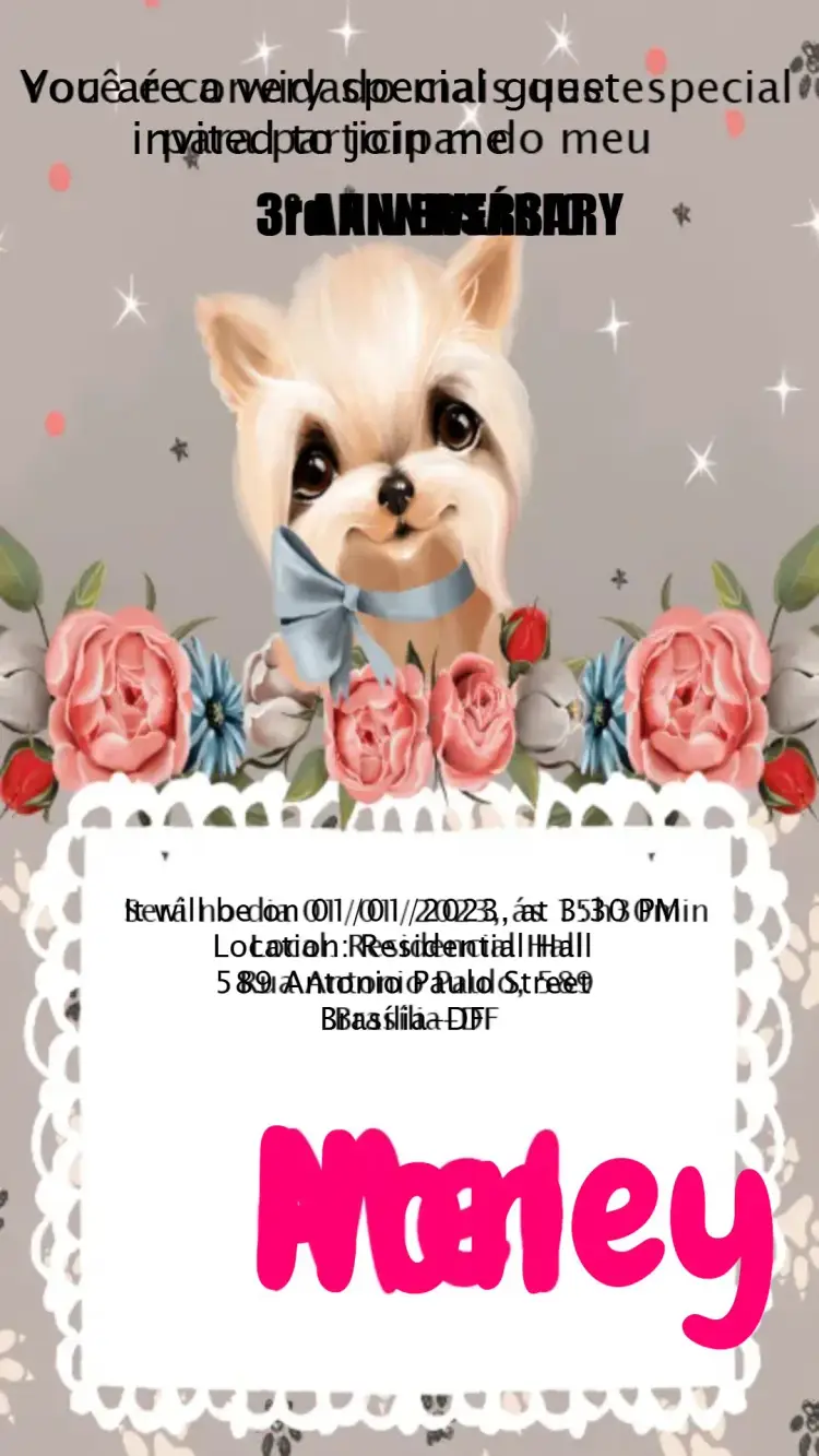 Floral Dog Invitation