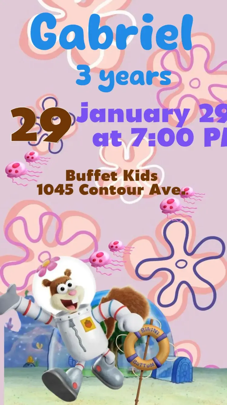 Sandy Bob Esponja invitation