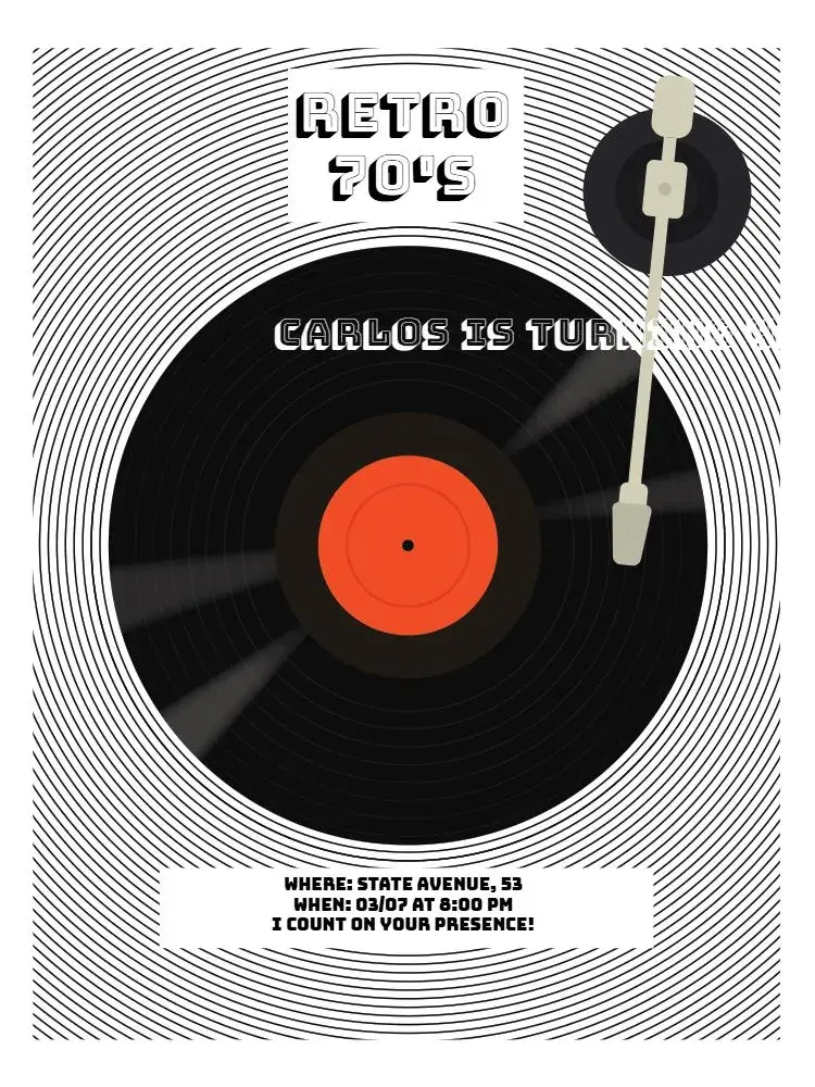 Invite Old Retro Party editable and customizable