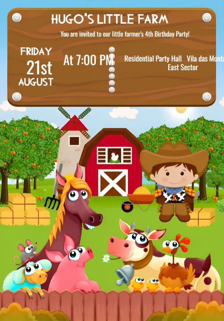 Farm Characters invitation