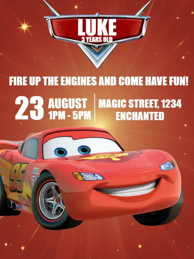 Race Cars invitation